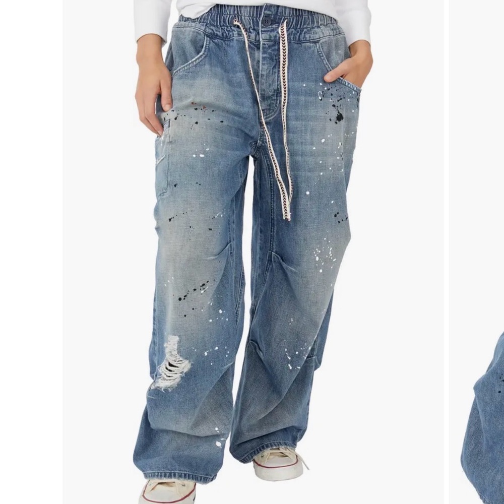 Free People Modern Love Pull-On Jean Blue Wave Combo